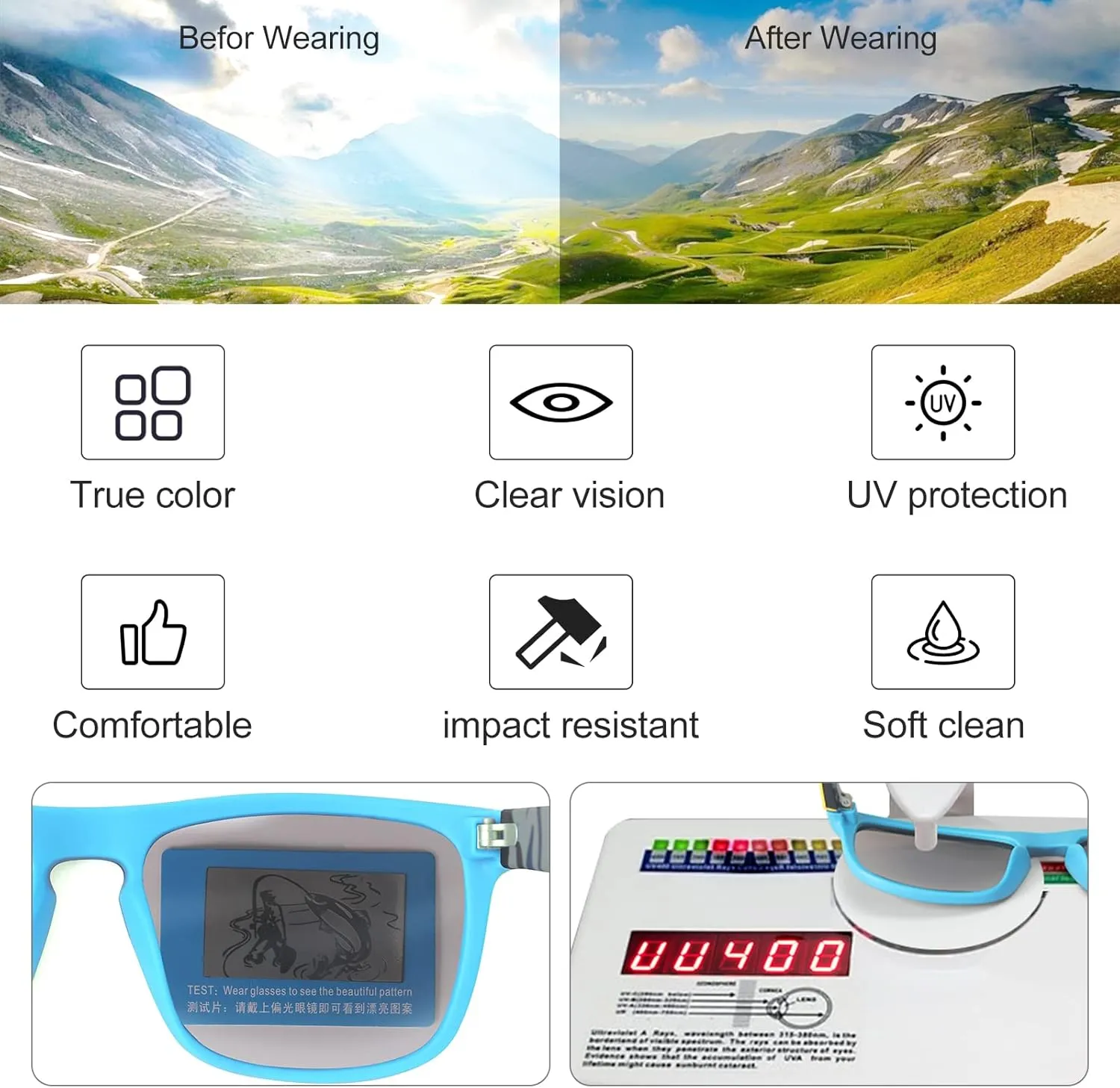 Classic Polarized Sunglasses for Men Women Retro Lens Sports Glasses UV Protection for Driving Fishing Cycling Running