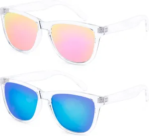 COLOSSEIN Sunglasses Womens,Classic Square Frame UV400 Mirrored Lens,Sunglasses Fit For Beach,Vacation,Driving