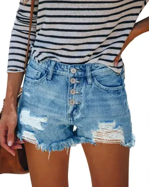 COUXILY Jean Shorts Womens High Waisted Ripped Denim Shorts Women Distressed Jean Shorts for Summer