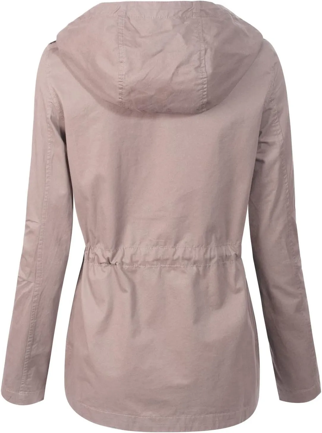 Design by Olivia Women's Lightweight Front Zipper Solid Utility Anorak Hoodie Vest/Jacket