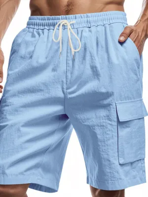 Drawstring Cargo Pocket Shorts