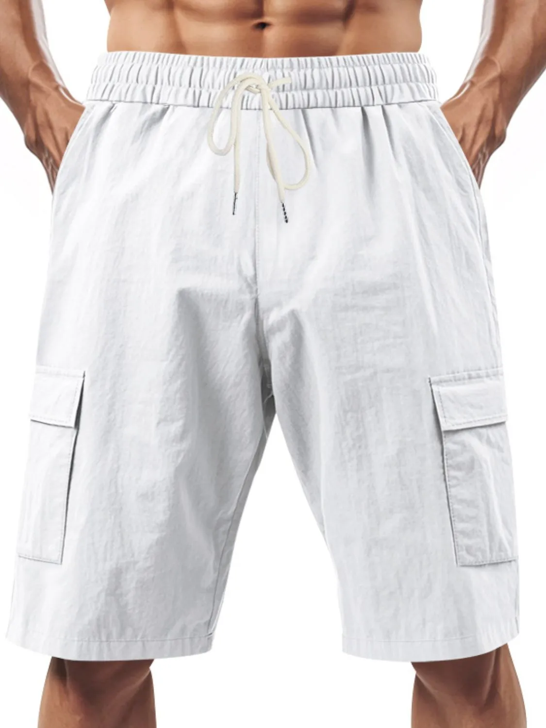 Drawstring Cargo Pocket Shorts
