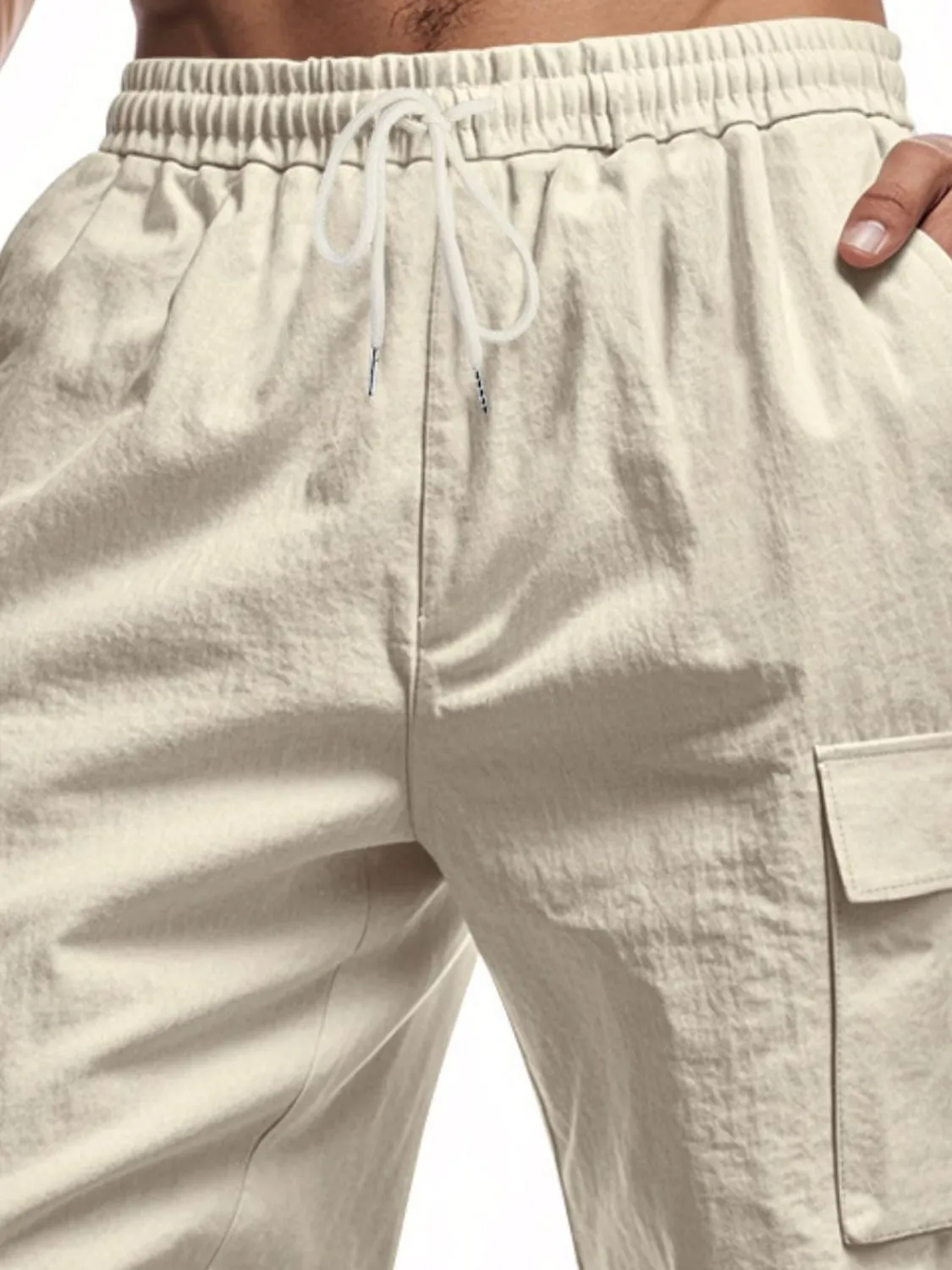 Drawstring Cargo Pocket Shorts