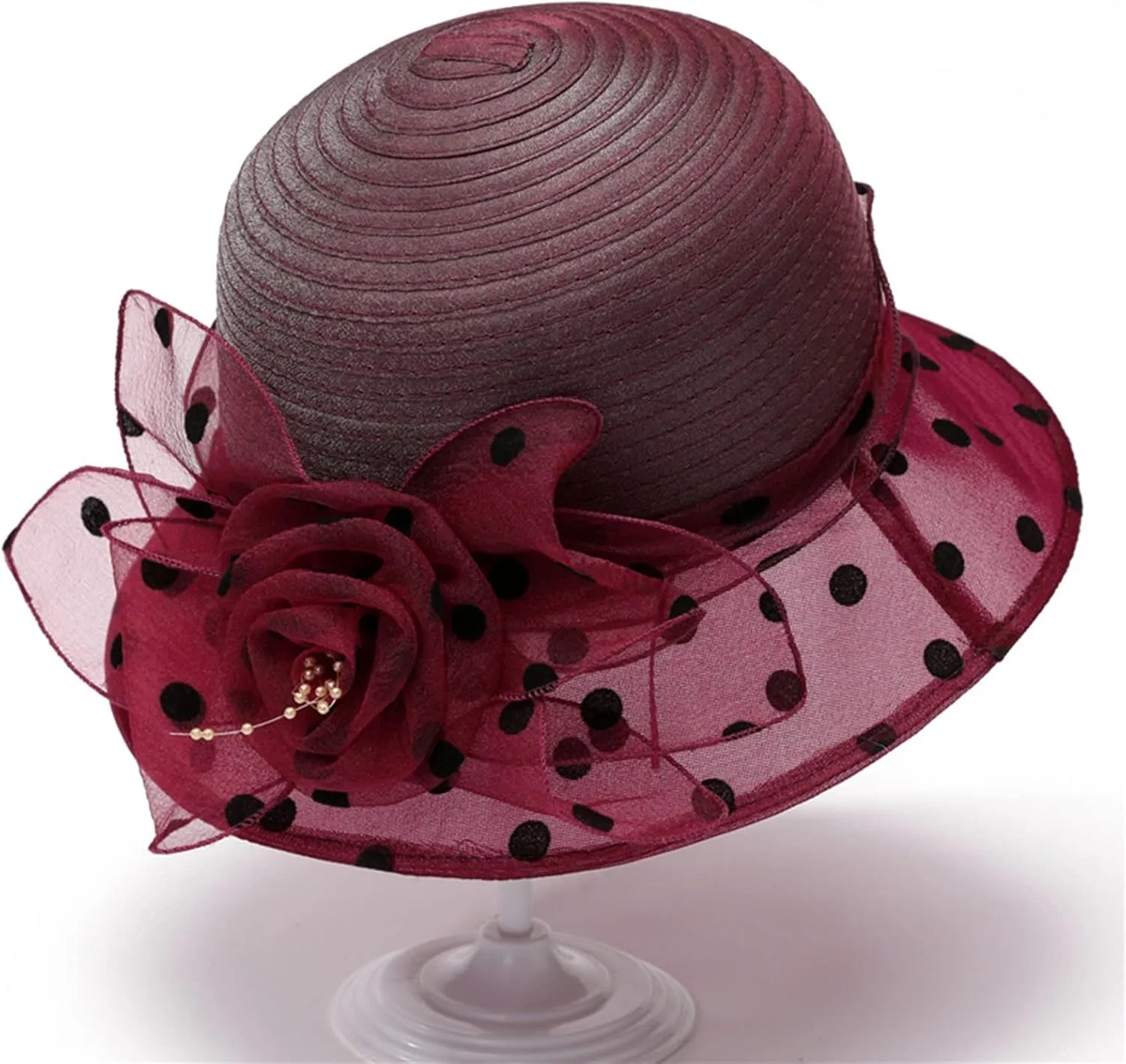 Dress Hats for Women Fashionable Sun Fascinators Hat Women's Wide Brim Church Bridal Tea Party Wedding Hat