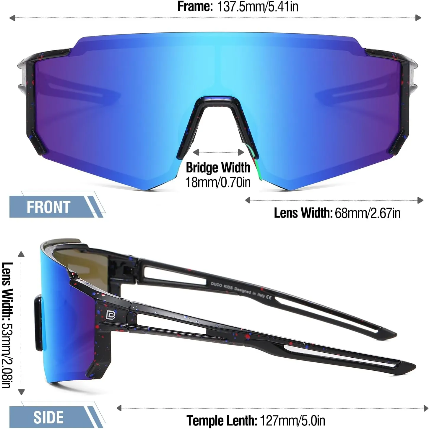 DUCO Polarized Kids Sunglasses Youth Sports Cycling Shades Lightweight Frame UV400 Child Boys Girls Baseball SunGlasses DK310