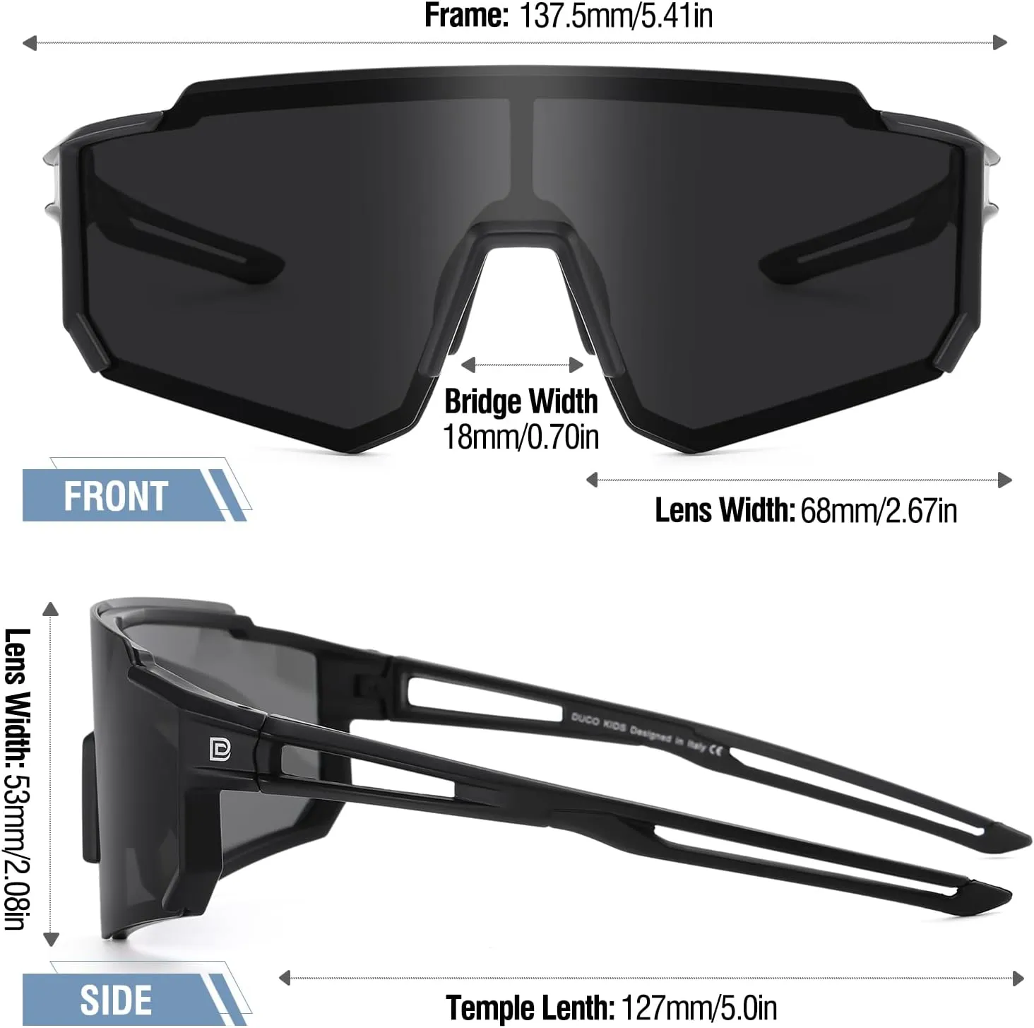 DUCO Polarized Kids Sunglasses Youth Sports Cycling Shades Lightweight Frame UV400 Child Boys Girls Baseball SunGlasses DK310