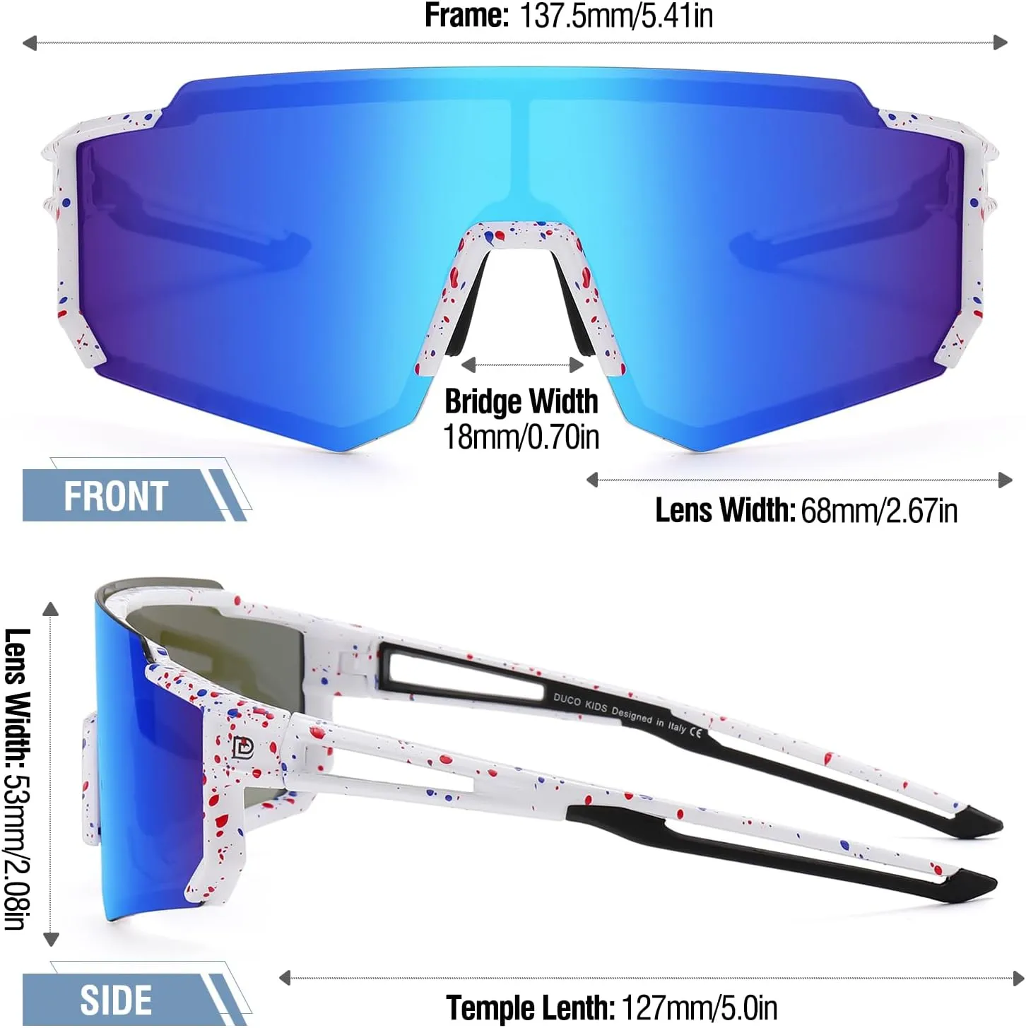 DUCO Polarized Kids Sunglasses Youth Sports Cycling Shades Lightweight Frame UV400 Child Boys Girls Baseball SunGlasses DK310
