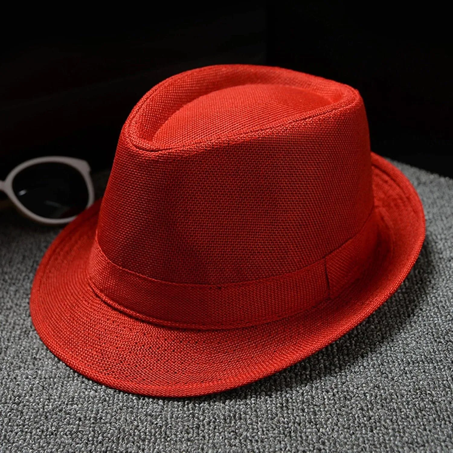 Fedora Hats for Men Women Classic Short Brim Manhatta Fedora Hat with Band Costume Accessory for Men Sun Hat