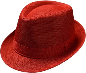 Fedora Hats for Men Women Classic Short Brim Manhatta Fedora Hat with Band Costume Accessory for Men Sun Hat