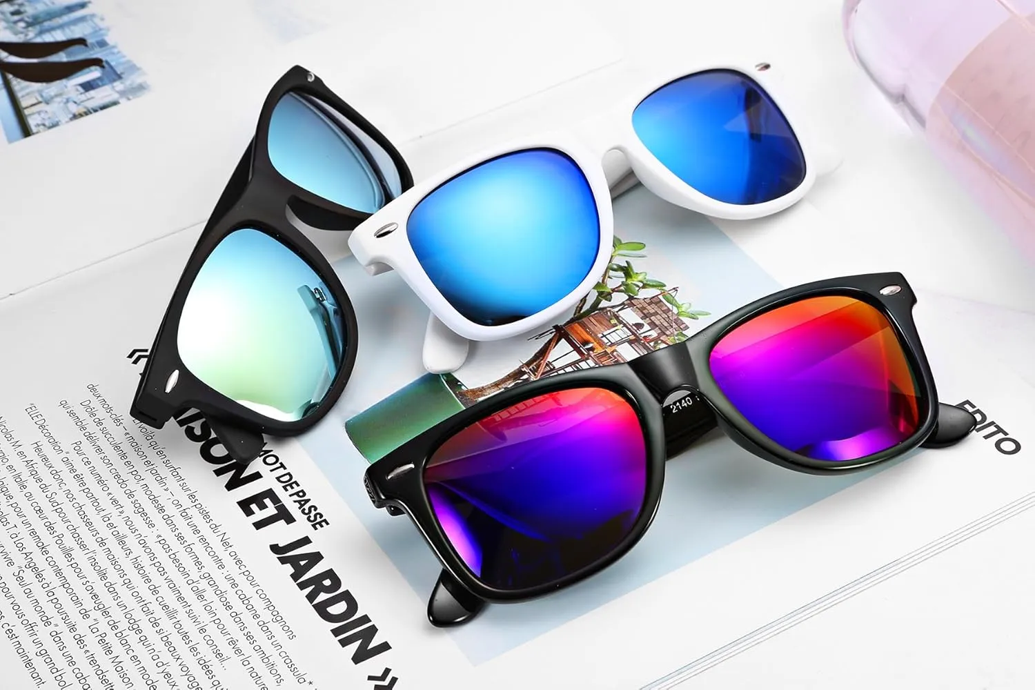 FEISEDY Classic Square Retro Polarized Sunglasses Women Men 80s Sun Glasses Trendy UV400 B1858