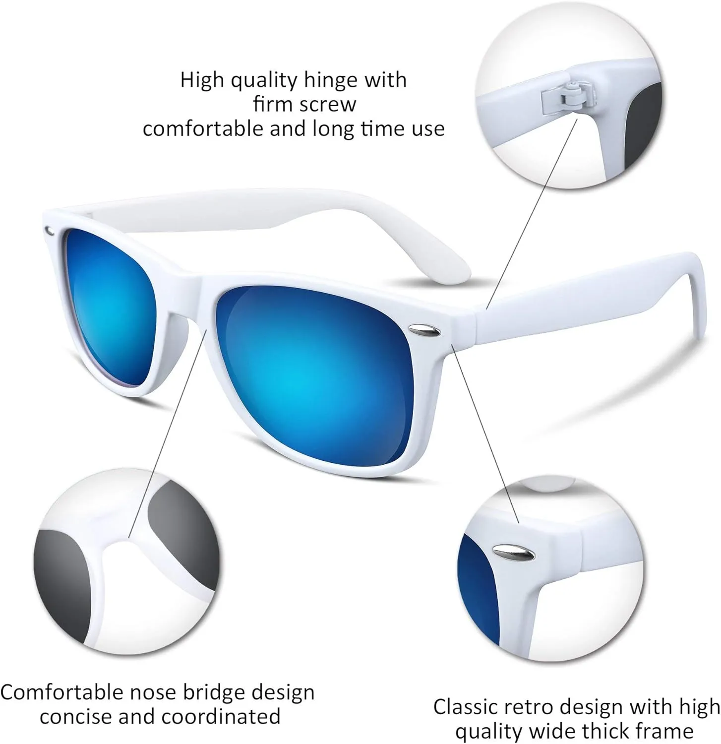 FEISEDY Classic Square Retro Polarized Sunglasses Women Men 80s Sun Glasses Trendy UV400 B1858
