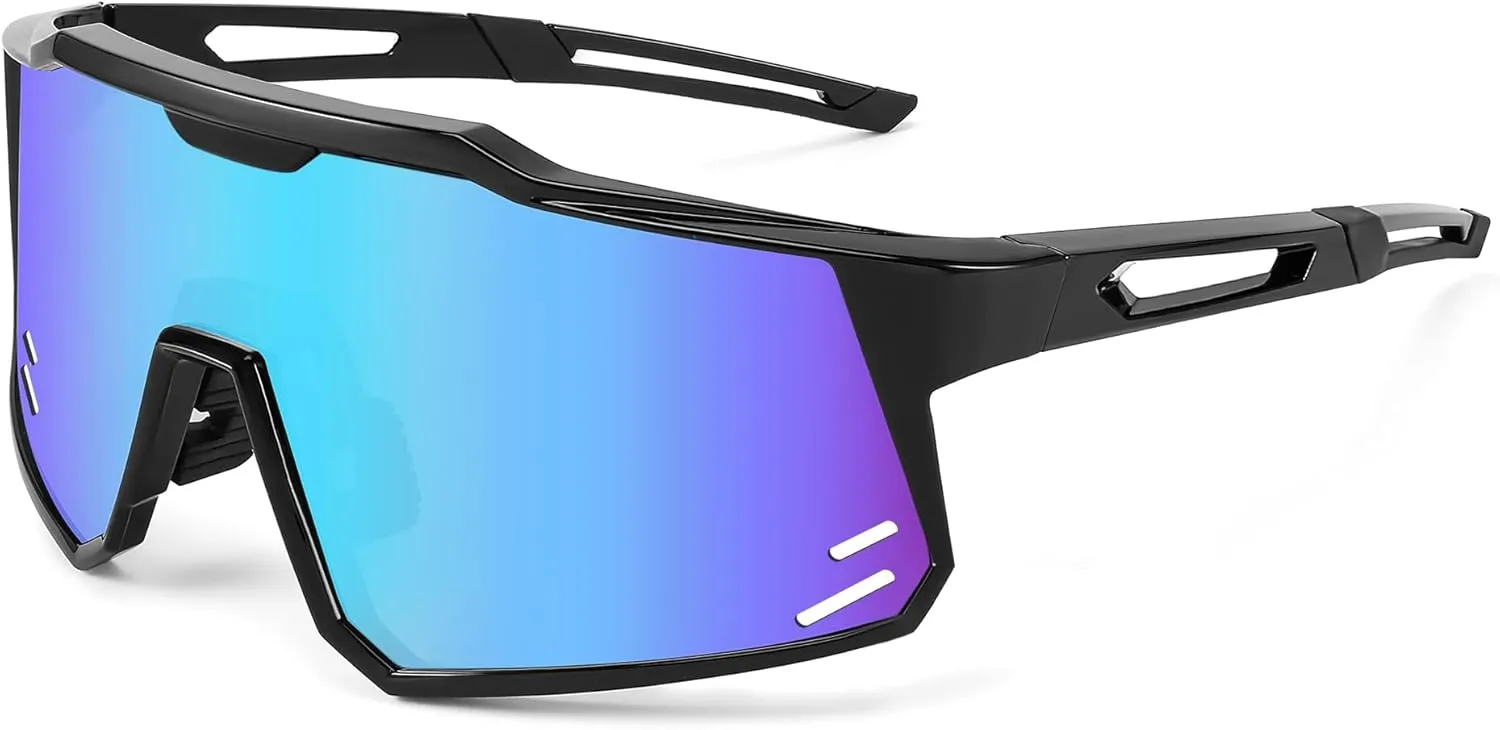 FEISEDY Sports Sunglasses Wraparound 80s Visor Men Women Outdoor Shield Baseball Sunglasses B4125