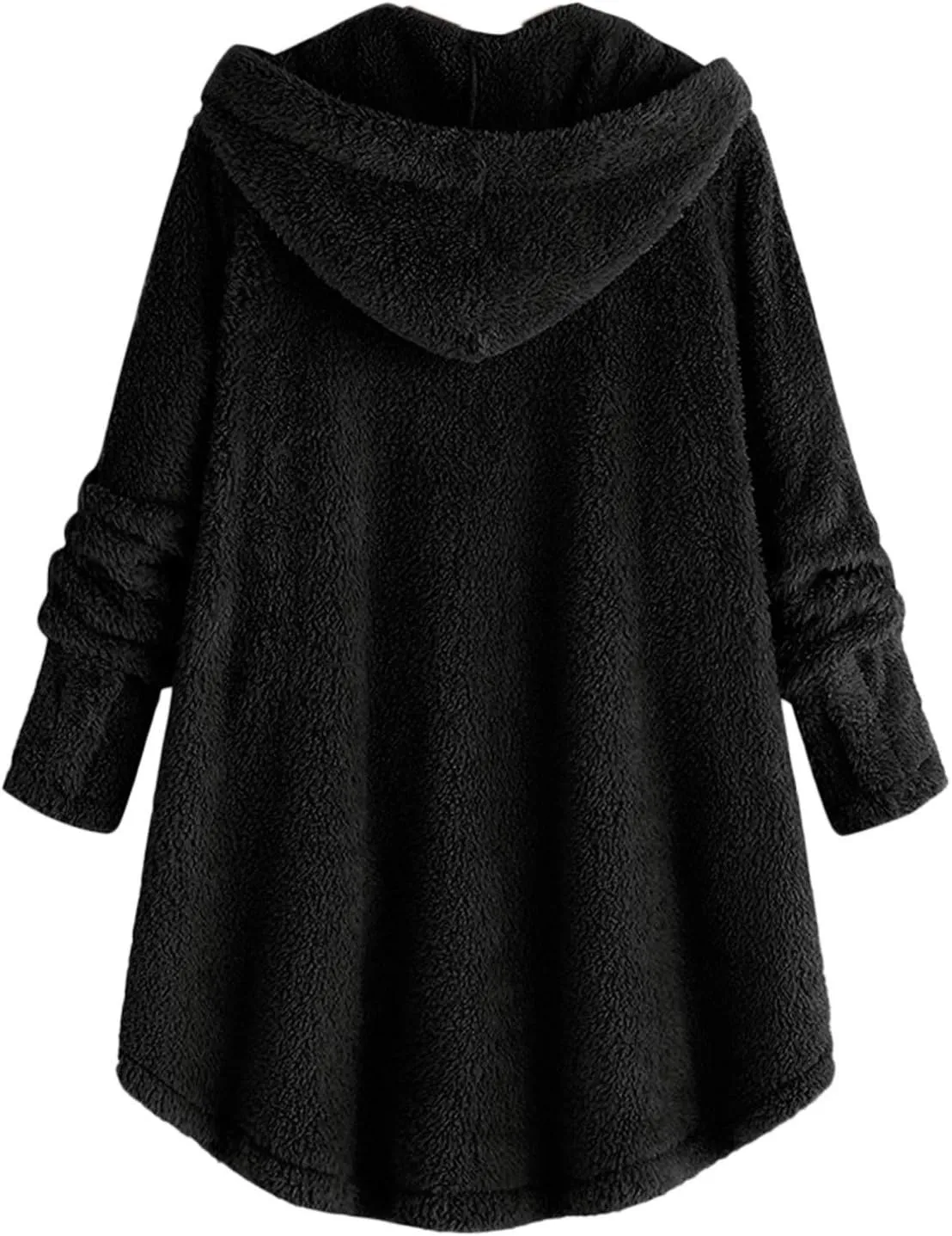 Fleece Jacket Women Button Down Sherpa Jacket Fuzzy Warm Jacket Long Sleeve Hooded Coat Winter Coats for Women