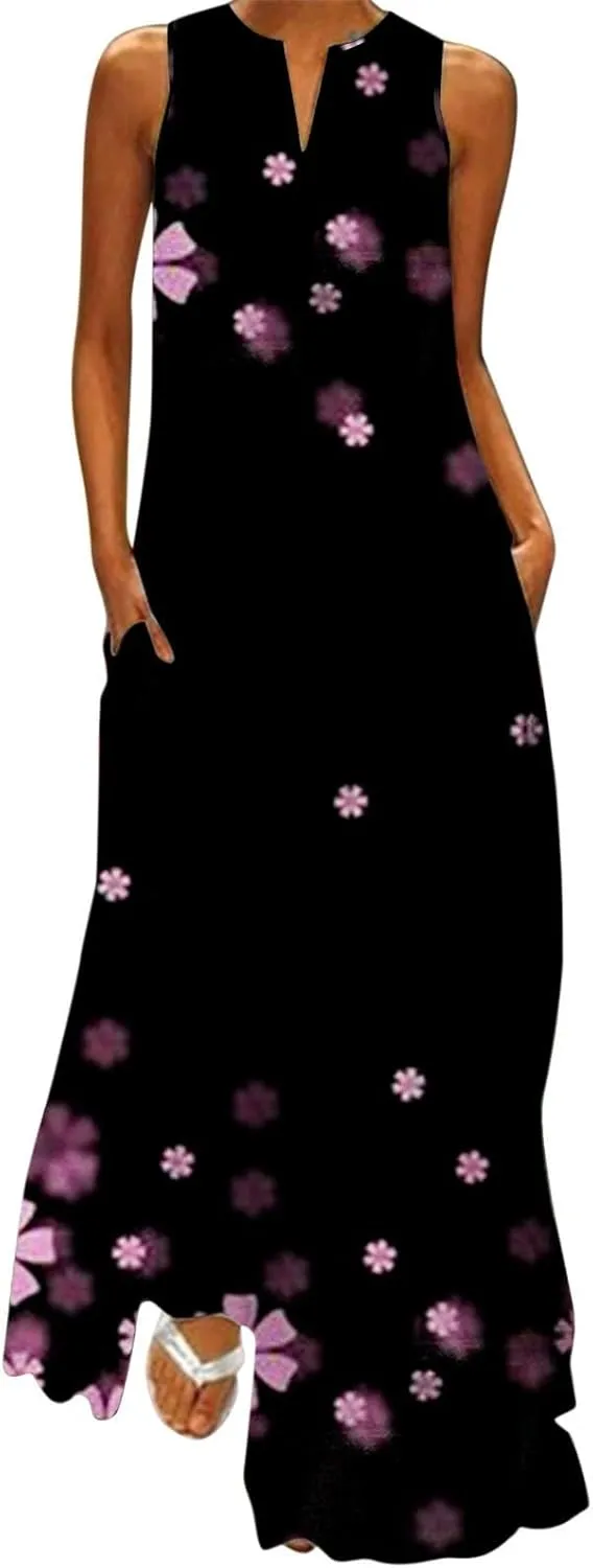 Floral Formal Dress 2025 Vacation Beach Casual Summer Sundresses Sleeveless Tank Short Casual Spring V Neck Chiffon