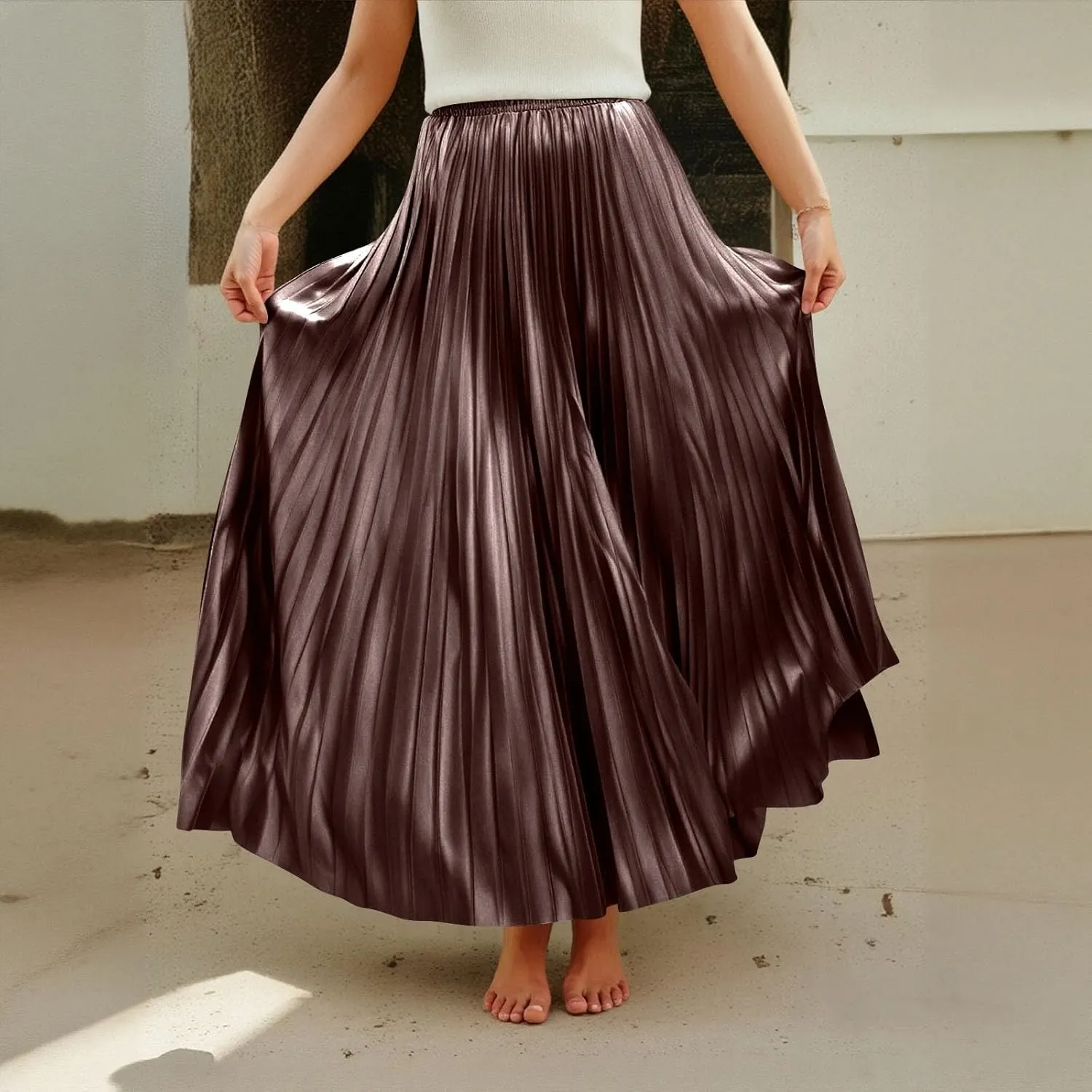 Floral Skirts for Women Flutter Peasant Casual Going Out Elastic Waist Festival Flowy Travel Smocked Boho Skirts for Women