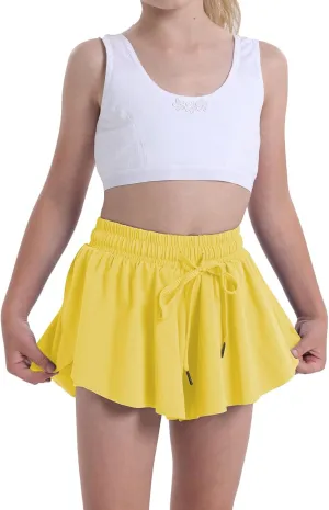 Flowy Shorts for Teen Girls Athletic Running Youth Butterfly Shorts