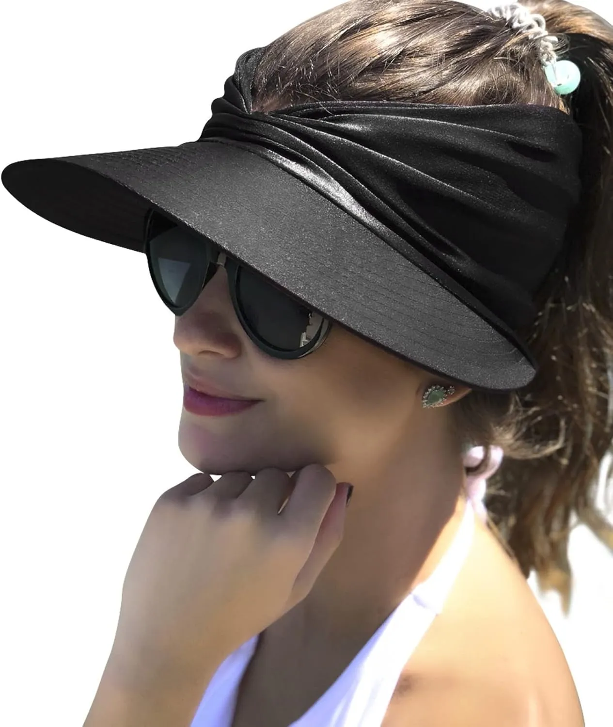 FUDERU Sun Visor Hats Clip On Wide Brim Visors Hat Women Men Outdoor Sports Beach Travel Tennis Caps s