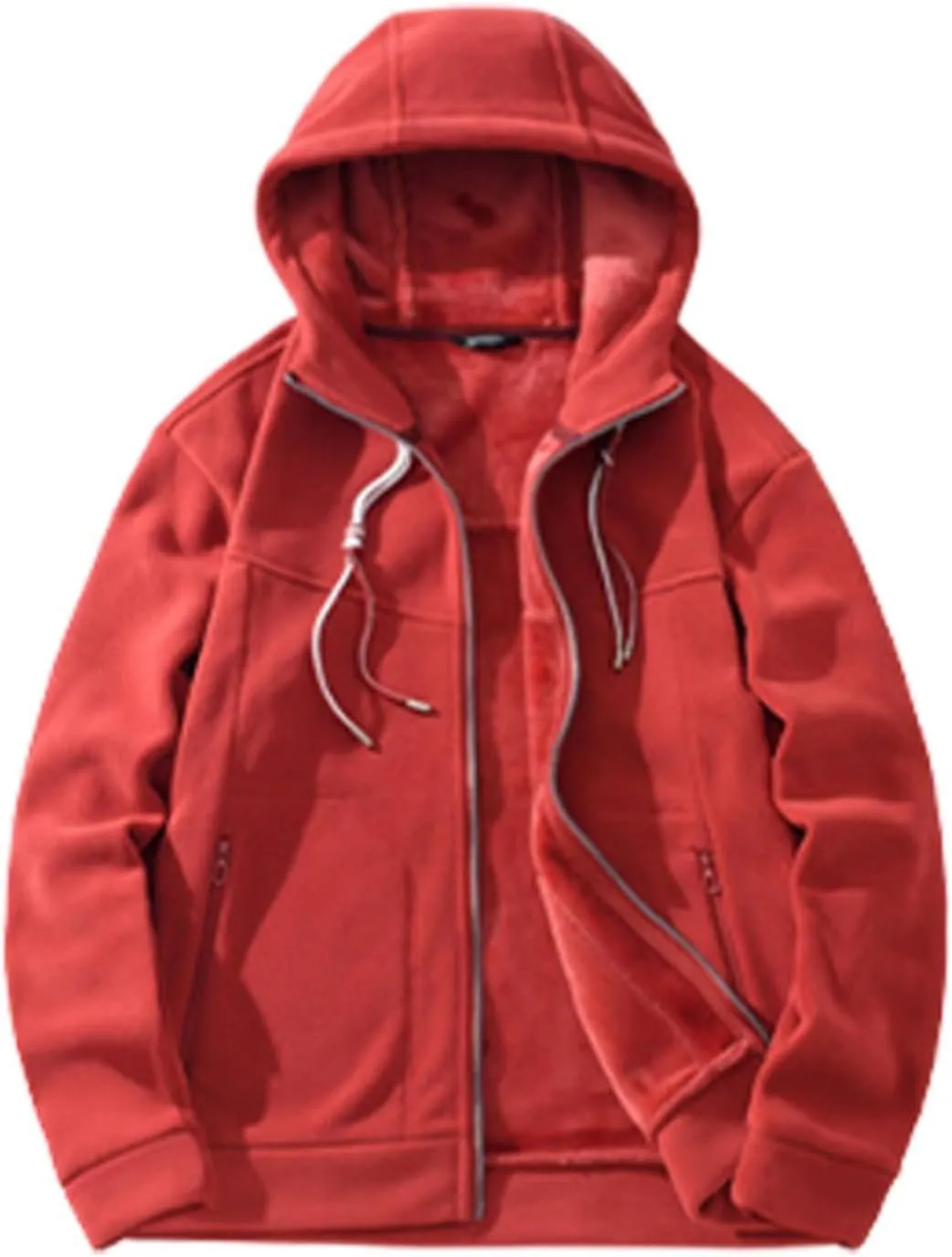 Full Zip Hoodies for Women Long Sleeve Sherpa Lined Lightweight Hooded Sweatshirts Outdoor Athletic Cardigan Jacket