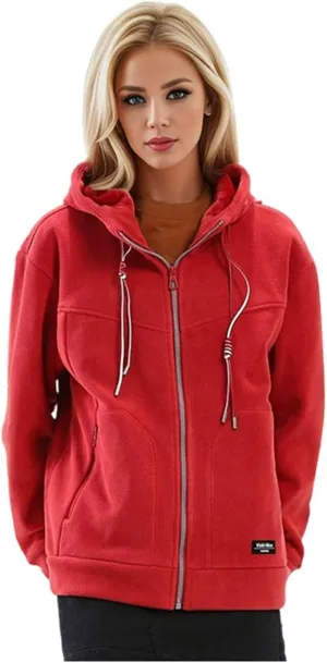 Full Zip Hoodies for Women Long Sleeve Sherpa Lined Lightweight Hooded Sweatshirts Outdoor Athletic Cardigan Jacket