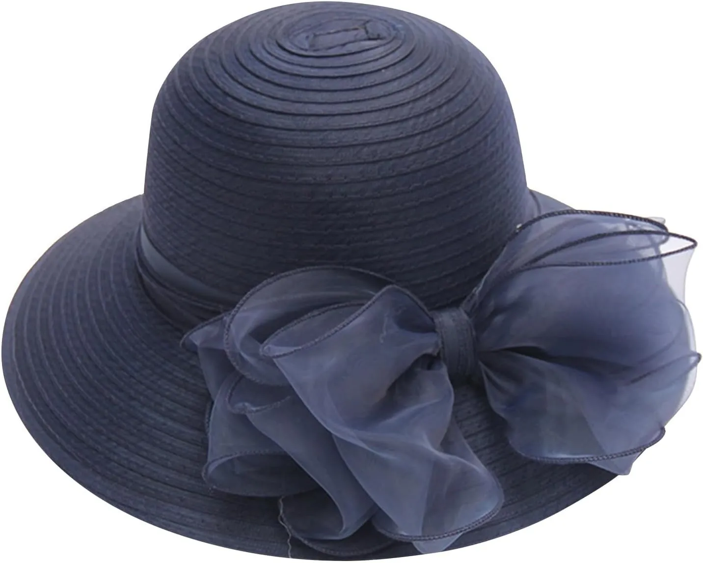 Funny Derby Hats for Women Hepburn British Church Hat Organza Floral Fascinator Bridal Tea Party Wide Brim Sun Cap