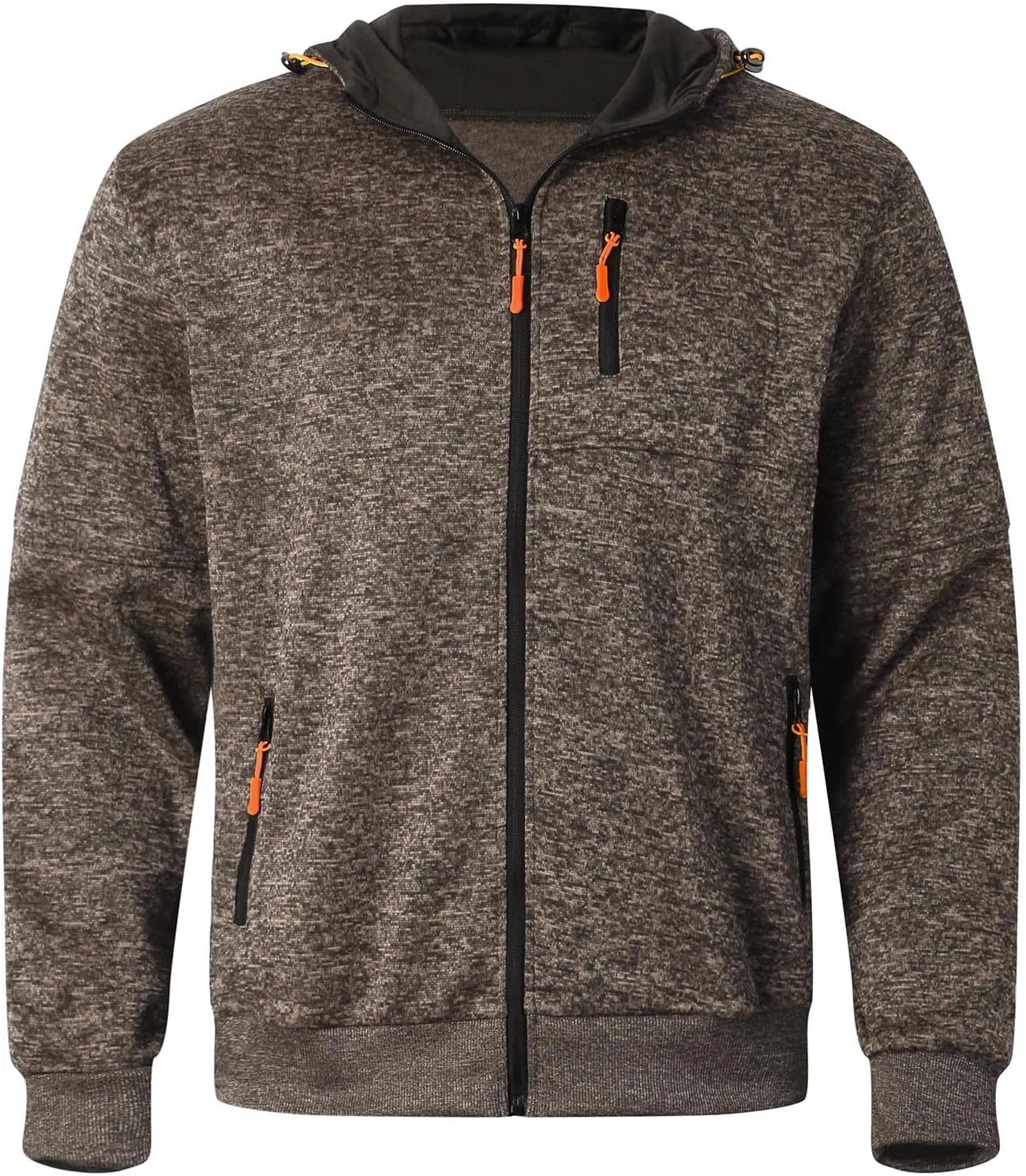 Fxbar Men Hoodies Casual Coat for Men with Zip Pockets Full Zip Long Sleeve Sweatshirt Sports Hooded Jacket with Pockets