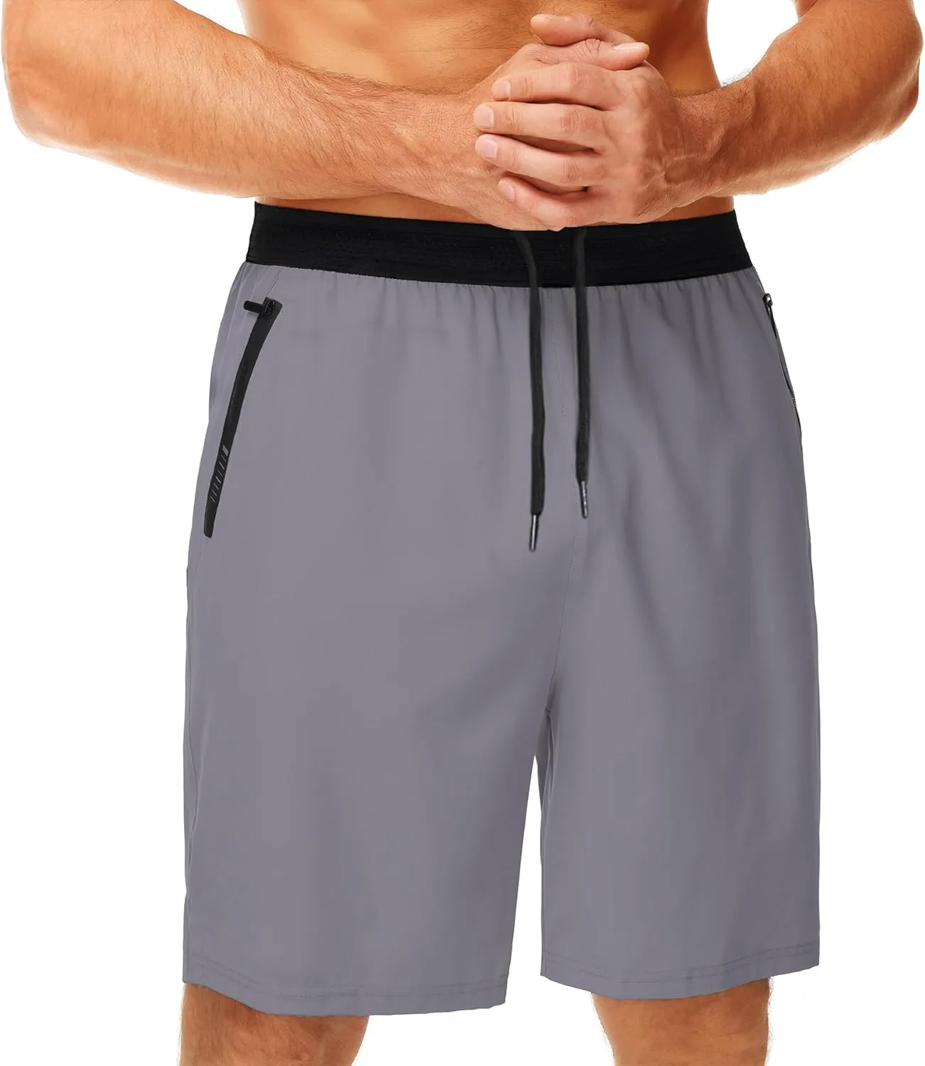 GYMELITE Men's Workout Running Shorts Gym Athletic Shorts 7'' Inseam Quick Dry Lightweight Shorts Sports with Zipper Pockets