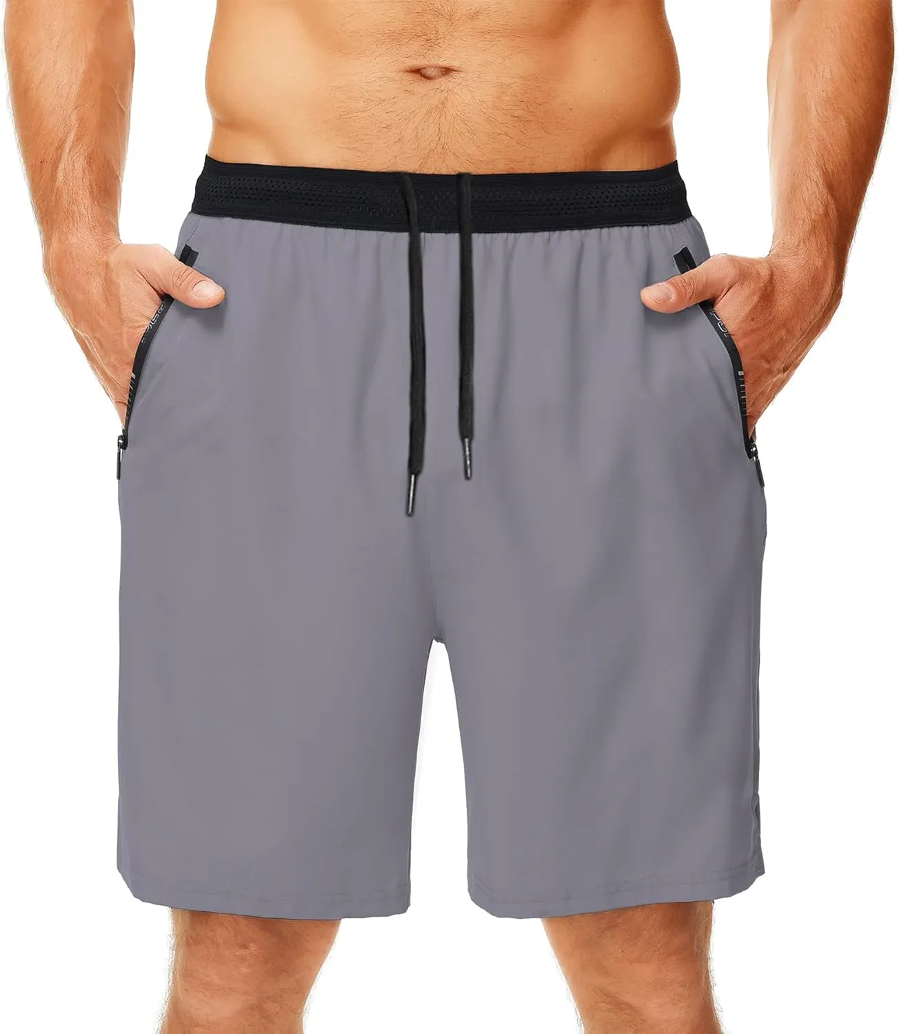 GYMELITE Men's Workout Running Shorts Gym Athletic Shorts 7'' Inseam Quick Dry Lightweight Shorts Sports with Zipper Pockets