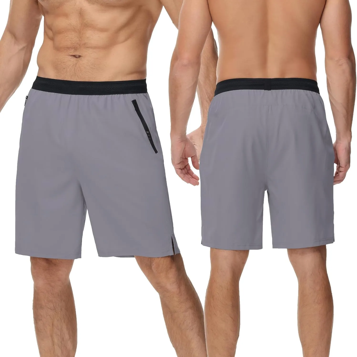 GYMELITE Men's Workout Running Shorts Gym Athletic Shorts 7'' Inseam Quick Dry Lightweight Shorts Sports with Zipper Pockets