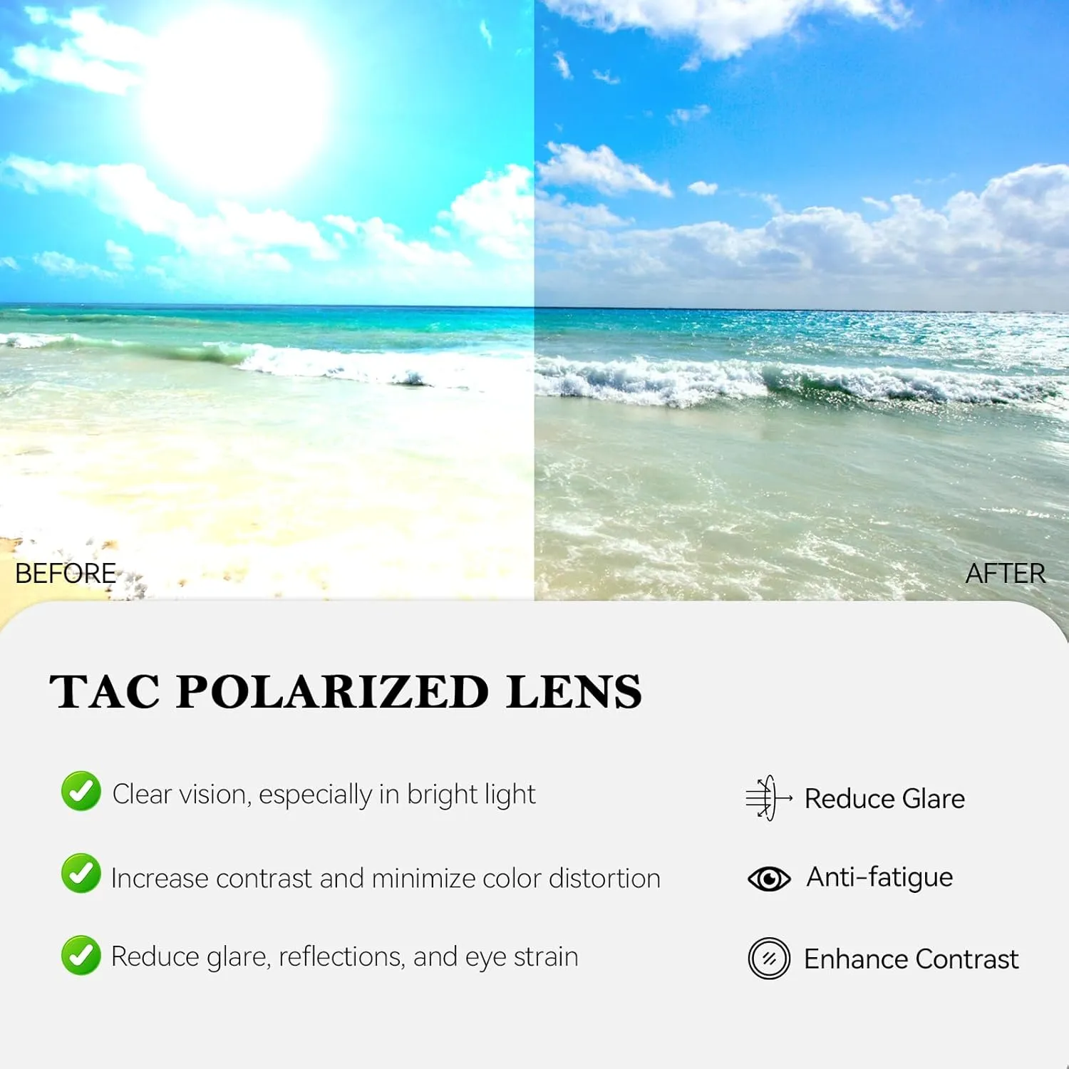 HIGLASS Polarized Sunglasses for Men Classic Square Shades with UV400 Protection for Running, Cycling, Driving