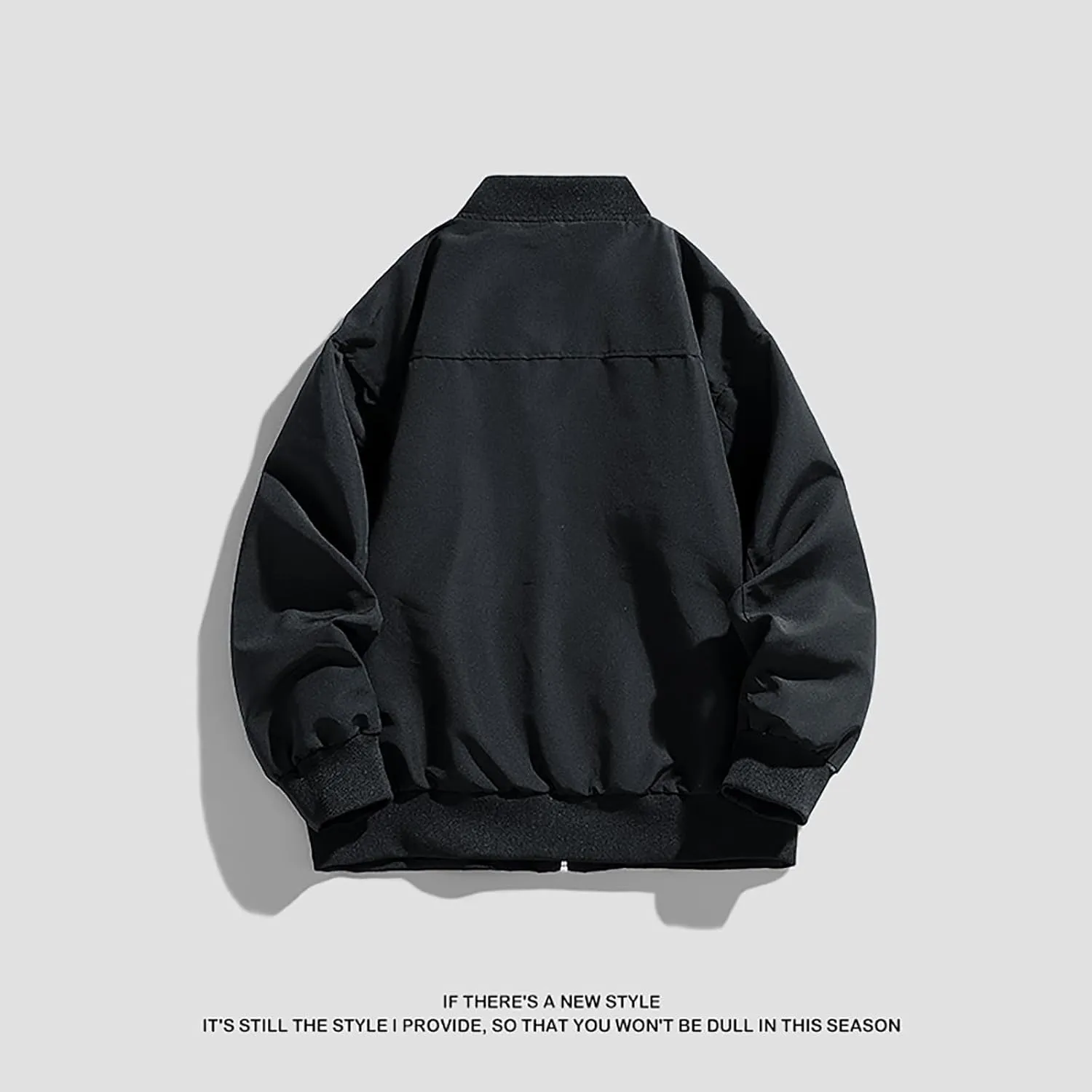 hlysgo Bomber Jacket Men, Mens Full Zip Up Jackets Fashion Fall Clothes Long Sleeve Trendy Bomber Jackets with Pockets