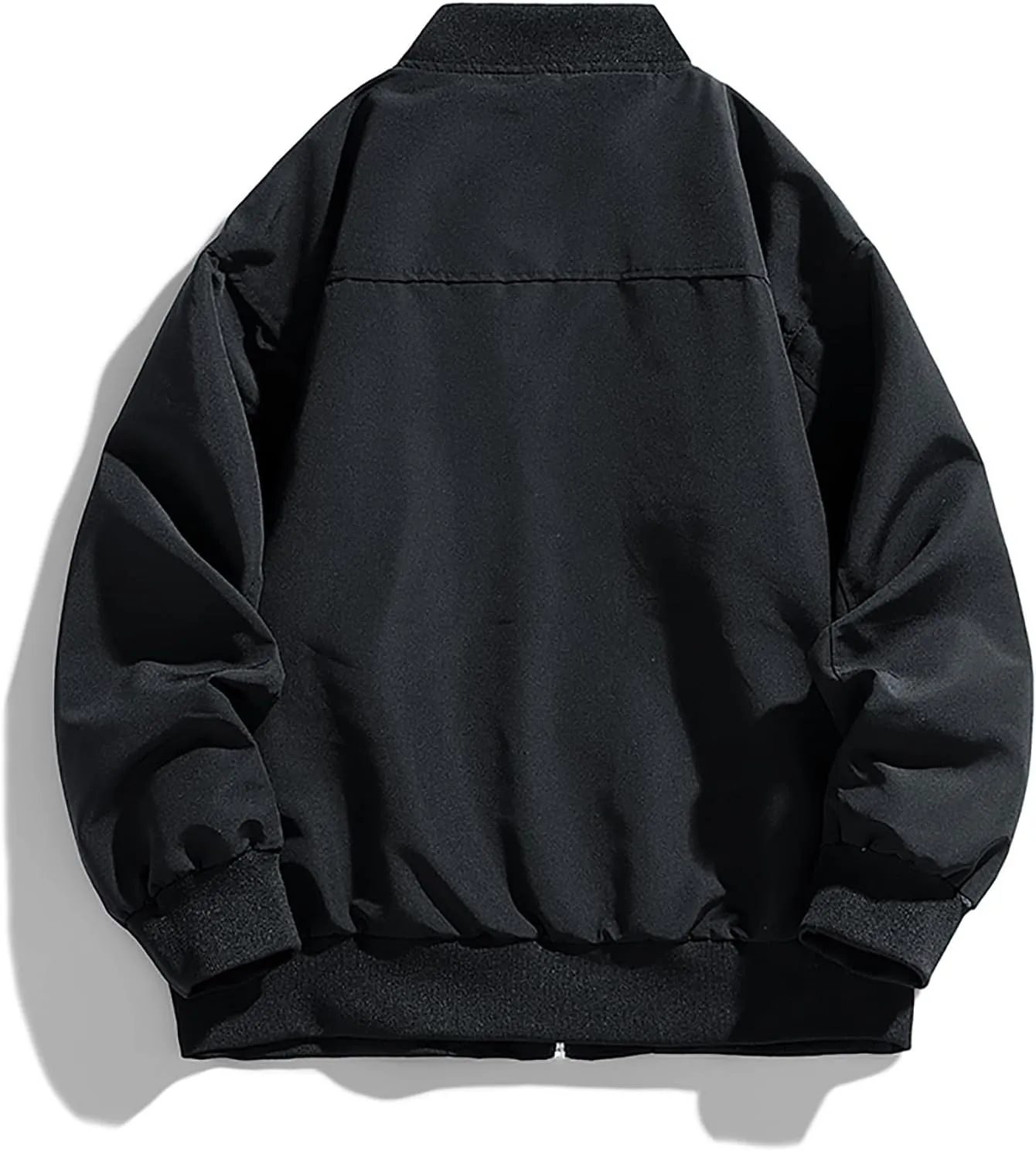 hlysgo Bomber Jacket Men, Mens Full Zip Up Jackets Fashion Fall Clothes Long Sleeve Trendy Bomber Jackets with Pockets