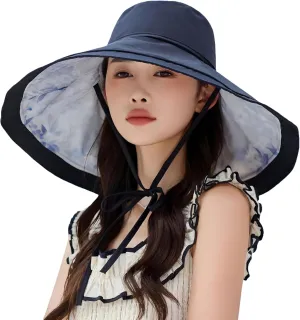 HUAMULAN Wide Brim Women Summer Sun Floppy Hat Beach Bucket Fishing Hats Reversible Packable Outdoor UV Protection
