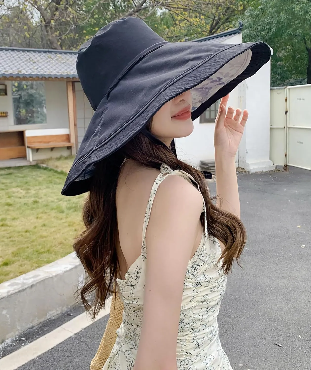 HUAMULAN Wide Brim Women Summer Sun Floppy Hat Beach Bucket Fishing Hats Reversible Packable Outdoor UV Protection