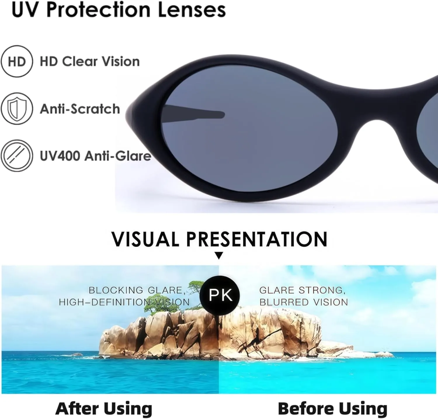 ICARA Sport Polarized Sunglasses for Men and Women All Day Comfort UV400 Protection for Cycling Fishing Driving