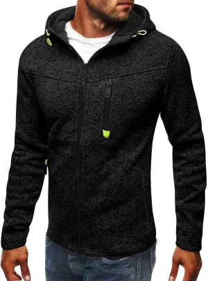 Jackets For Men With Hoodie Long Sleeve Hooded Sweatshirt Sports Outdoor Running Biking With Zip Pockets, S-4XL