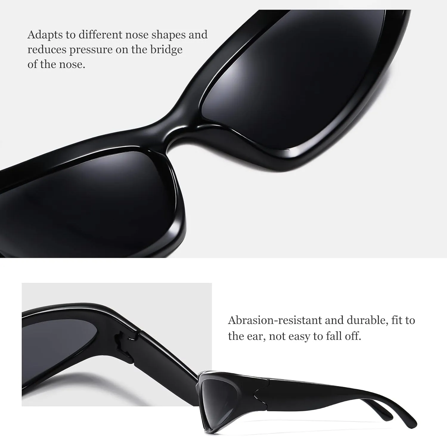 JASPIN Y2K Wrap Around Sunglasses for Women Men Sliver Oval Fashion Trendy Sport Shades UV400 Eyeglasses