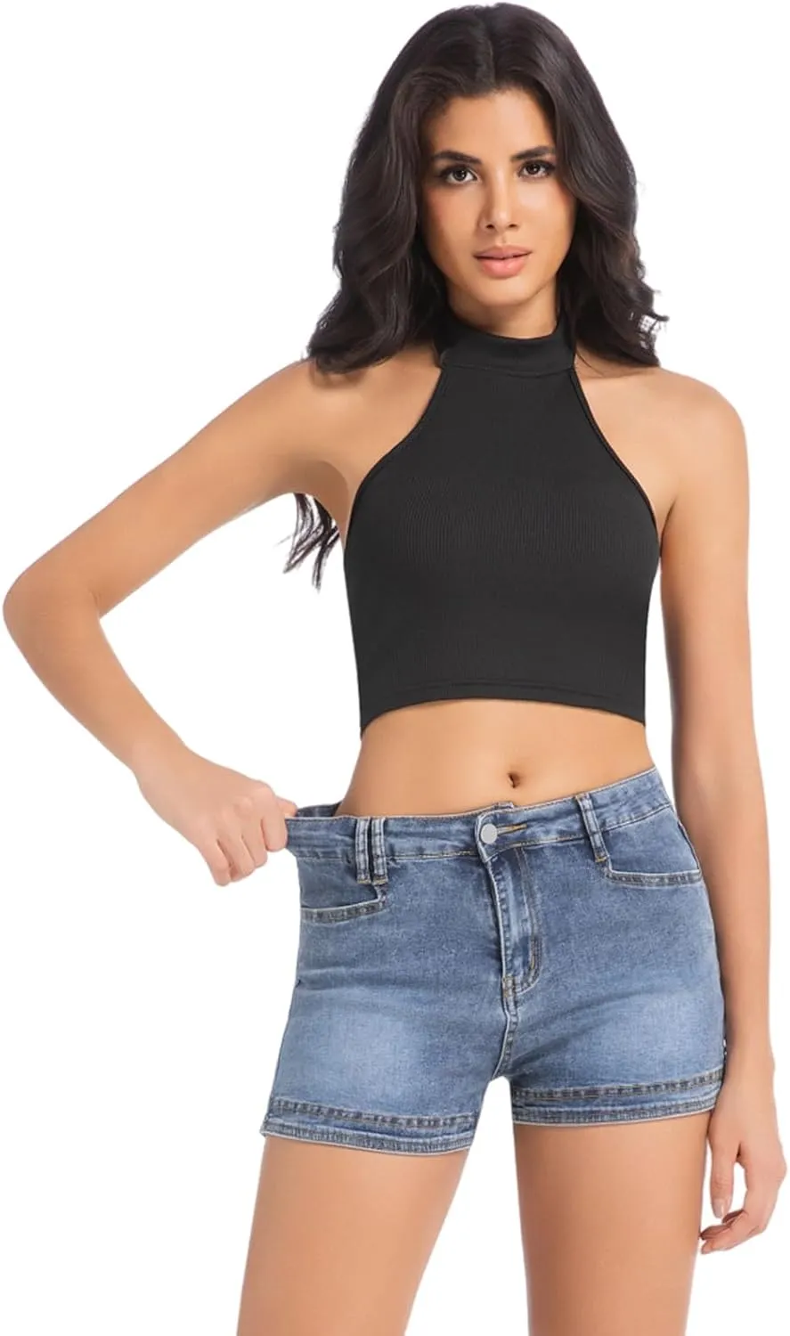 Jean Shorts for Women High Waisted Stretchy Casual Summer Denim Mom Shorts