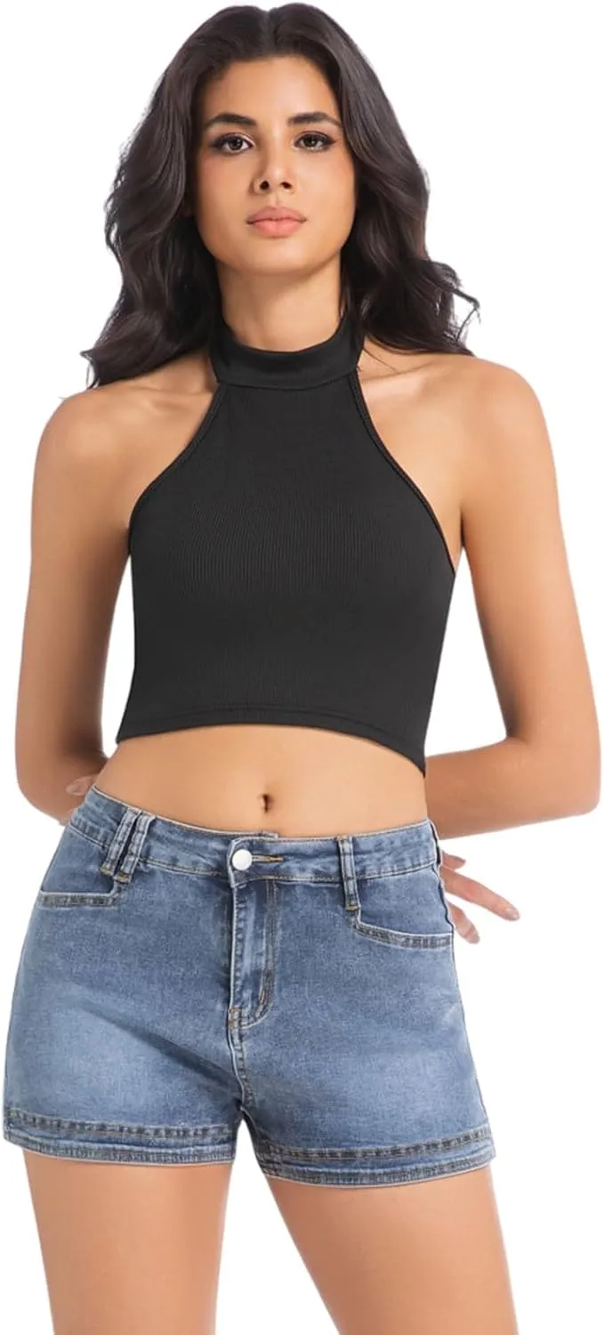 Jean Shorts for Women High Waisted Stretchy Casual Summer Denim Mom Shorts