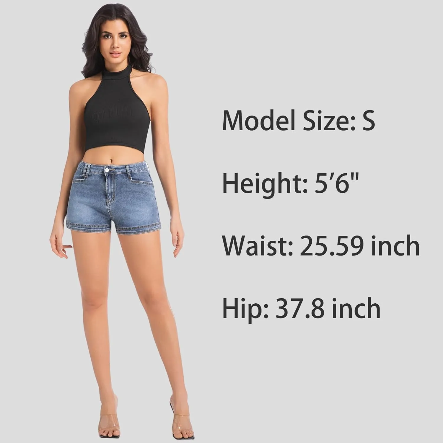 Jean Shorts for Women High Waisted Stretchy Casual Summer Denim Mom Shorts
