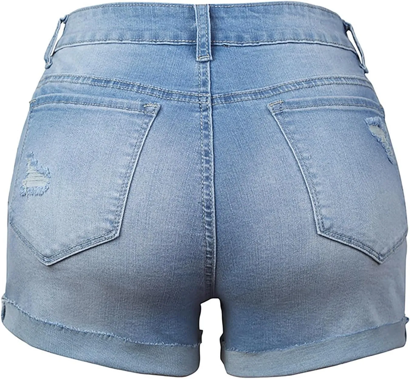Jean Shorts for Women Sexy Ripped Mid Rise Summer Hot Raw Hem Denim Shorts with Pockets Fashion Street Casual Shorts