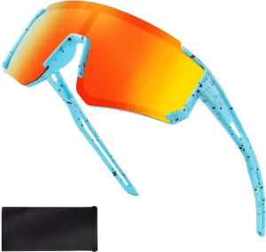 Kids Polarized Sunglasses For Boys Girls, Sport Sunglasses for 6-14 Boys Girls with Glasses Bag