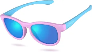 Kids Polarized Sunglasses Sport TPEE Unbreakable Frame with Adjustable Strap for Boys Girls Age 5-13