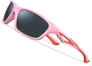 Kids Polarized Sunglasses TPEE Unbreakable Flexible Sport Glasses UV Protection for Boys Girls Age 3-7