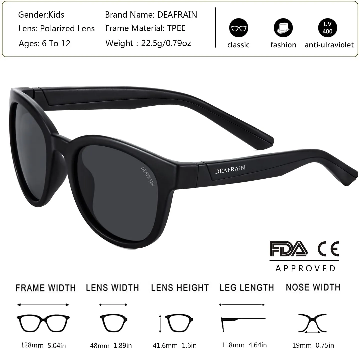 Kids Sunglasses Polarized Sport TPEE Unbreakable Flexible UV Protection for Boys Girls Age 6-12