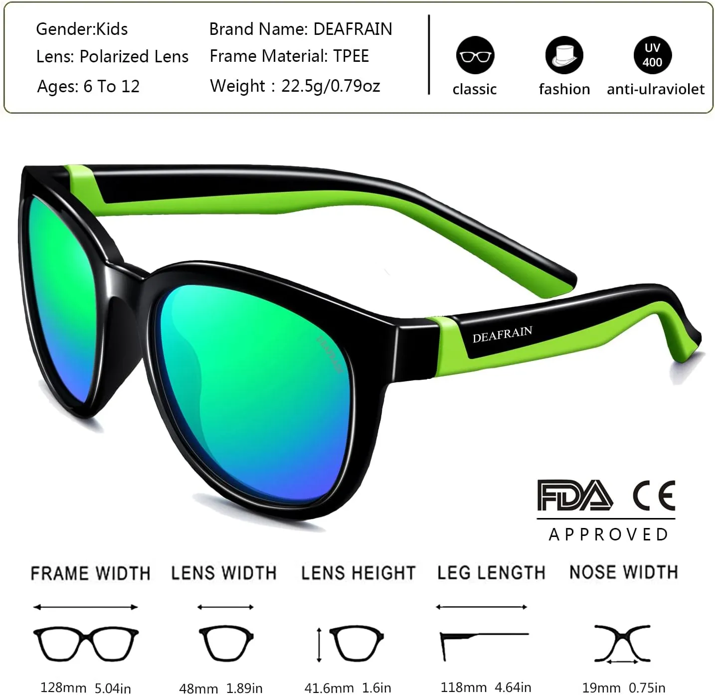 Kids Sunglasses Polarized Sport TPEE Unbreakable Flexible UV Protection for Boys Girls Age 6-12