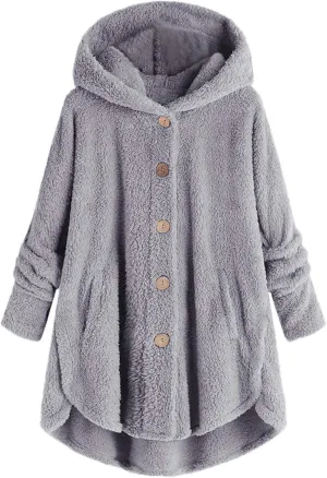 LCMTWX Womens 2023 Winter Fuzzy Fleece Jacket Fleece Sleeve Plus Size Women Women's Coat Solid Oversized Fuzzy Fleece De