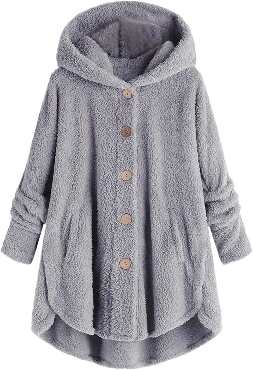LCMTWX Womens 2023 Winter Fuzzy Fleece Jacket Fleece Sleeve Plus Size Women Women's Coat Solid Oversized Fuzzy Fleece De