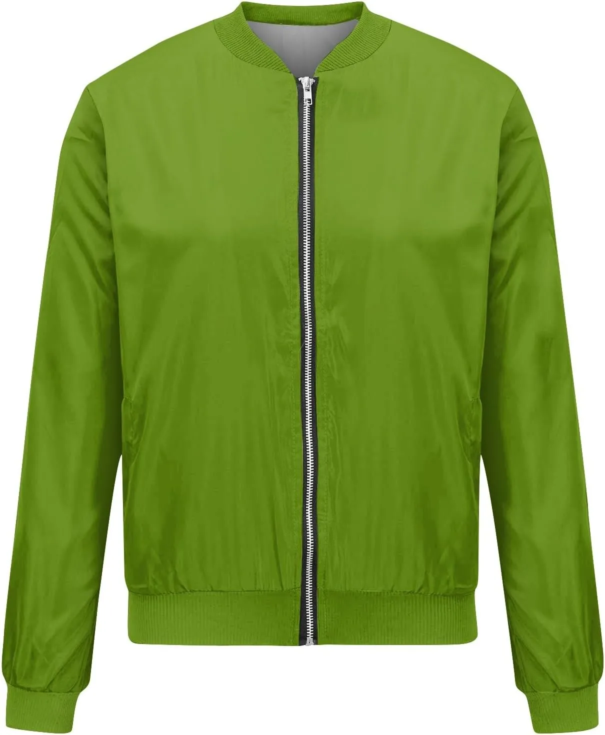 Light Jackets for Women Stand Collar Zip Up Long Sleeve Jacket with Pockets Solid Color Running Sweatshirts Jackets