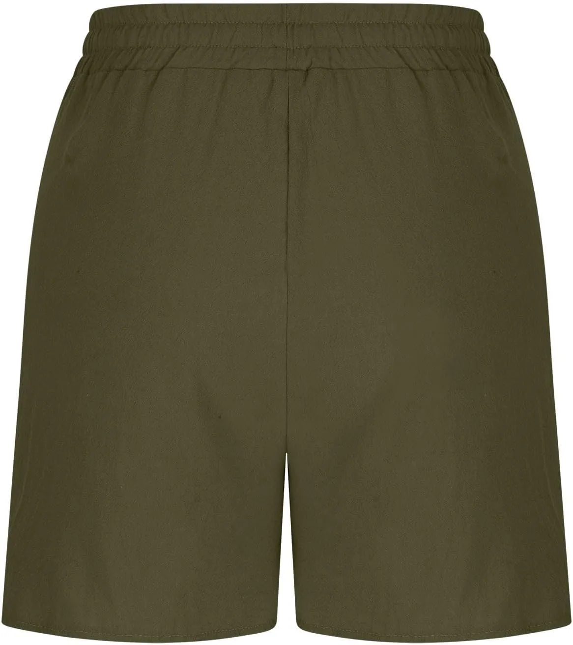 Linen Shorts for Women 2025 Trendy Summer Plus Size Comfy Drawstring Casual Pants Elastic Waist Wide Leg Shorts