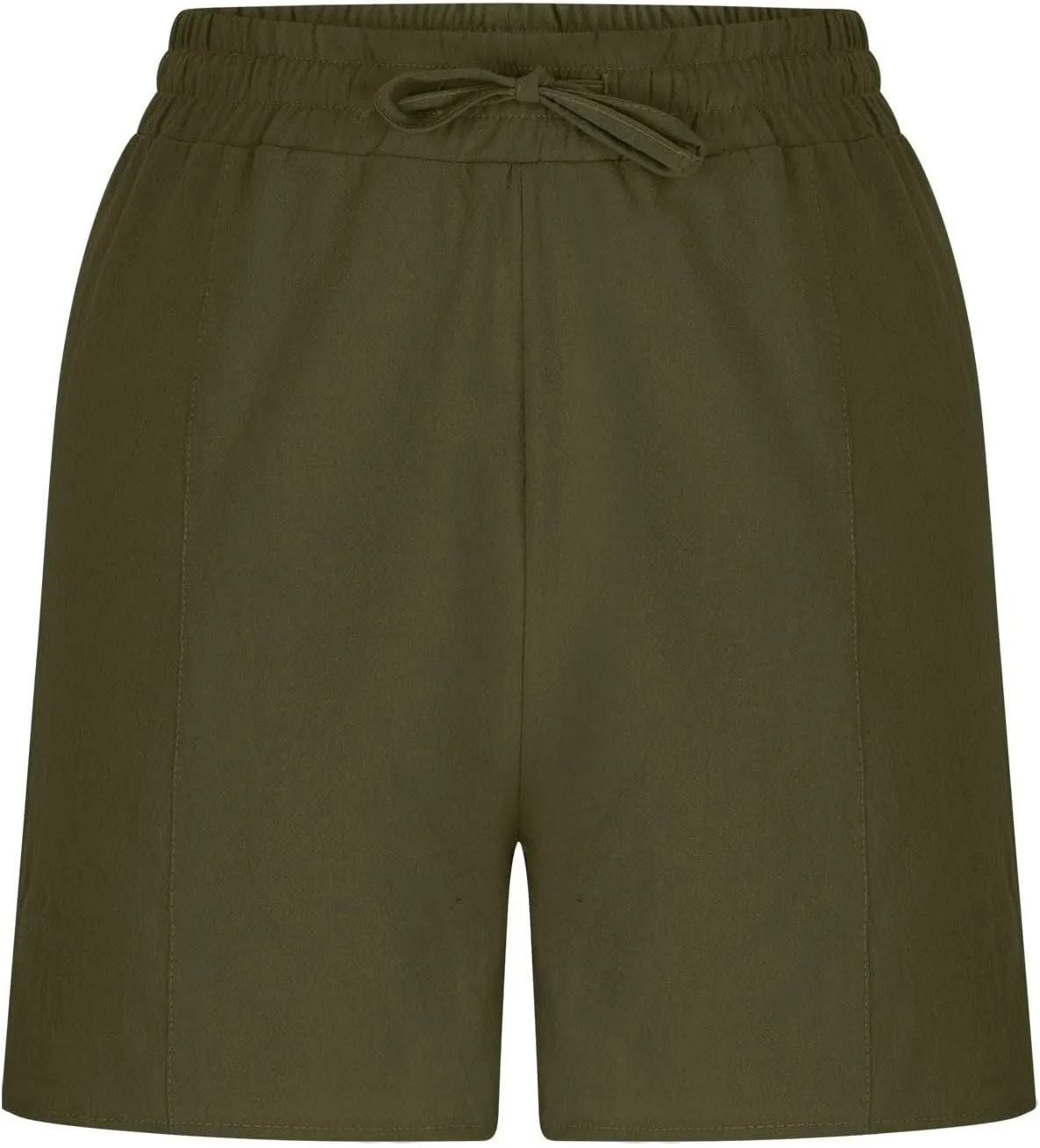 Linen Shorts for Women 2025 Trendy Summer Plus Size Comfy Drawstring Casual Pants Elastic Waist Wide Leg Shorts
